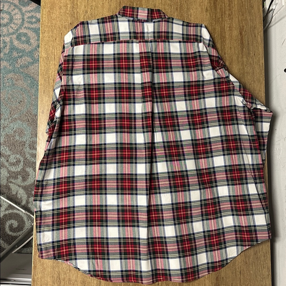 Ralph Lauren great shape Christmas plaid green red white flesh pony shirt - Picture 6 of 7
